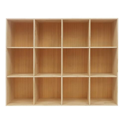 12 Cube Solid Wood Bookcase, Wooden Bookshelf Modern Floor Standing Storage Shelf for Living Room Bedroom Office, 11.8 * 11.8 * 11.8in Cubes with 220lbs Capacity, Easy Assembly - size: 12 Cube B