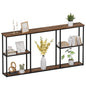 WOHOMO Console Table, 3-Tier Small Entryway Tables, Narrow Sofa Table for Hallway, Rustic Brown (63 inch) - color: Walnut, size: 63"