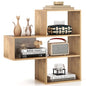 Tangkula 3 Cubes Bookcase, Irregular Open Bookcase, Freestanding Bookshelf Combination, Anti-Tipping Device, Home Display Storage Shelf for Living Room Study (Natural, 3-Cube, Convex)