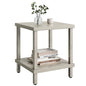 MMEOLUOOK Large End Table Square Side Table Modern Sofa Table 20 Inch Industrial Coffee Table NightStand with 2-Tier Storage Shelf for Living Room Bedroom Oak Grey MLBZ06Z - color: Oak Grey