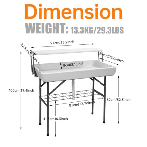 Nice C 4 FT Folding Ice Cooler Table, Party Bar Cooler Table (White) | Grazing Table, Drain, Sink, Bar Cooler Table, Matching Skirt, Storage Shelf - color: White