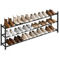 STORAGE MANIAC Long Expandable Shoe Rack, 18 Pairs Metal Wide Stackable Shoe Rack, Adjustable Shoes Shelf, Freestanding Shoes Organizer for Closet, Entryway, Hallway, Garage, Front Door, 3 Tiers - size: 3-tier