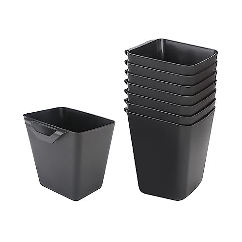 8pcs Hanging Cup Holder,Rolling Cart Accessories,Utility Cart Accessories for Art Craft Supplies,Space Saving Kitchen Storage Organizer Bins,Desk Pencil Holder Makeup Organizers,Black - color: Black