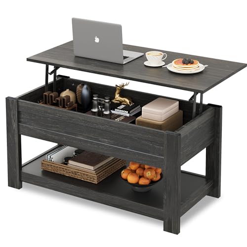 WLIVE Coffee Table, 39" Lift Top Coffee Table with Hidden Compartment and Storage Shelf for Living Room, Espresso - color: Espresso Brown, size: 38.5"W x 18.9"D x 18.2"H
