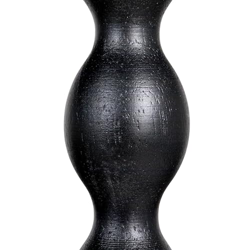 Creative Co-Op 3-Tier Curved Accent Table with Beveled Shelves and Doweled Legs, Matte Black Finish - color: Black, size: 47.25"L x 15.75"W x 34.5"H