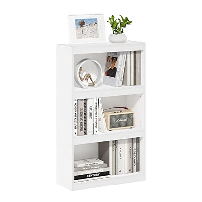 Furinno Jaya Enhanced Home Bookcase 3-Tier Adjustable Bookshelf, White - color: White, size: 3-Tier Thick