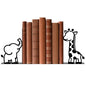 Metal Bookends Giraffe Elephant Bookends Decorative Cute Animals Book Ends for Shelves Bookshelf Reading Decor Space-Saving Desk Organizer for Bedroom Home Nursery - style: Giraffe Elephant