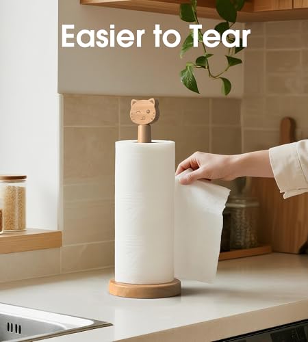 Cute Wooden Paper Towel Holder Stand - Kitchen Paper Hanger Rack Bathroom Towel Roll Stand Organizer Simply Standing Countertop Paper Roll Holder, Cat - size: Standard, style: Cat