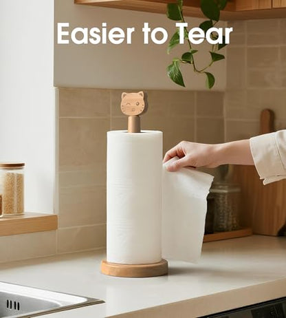 Cute Wooden Paper Towel Holder Stand - Kitchen Paper Hanger Rack Bathroom Towel Roll Stand Organizer Simply Standing Countertop Paper Roll Holder, Cat - size: Standard, style: Cat