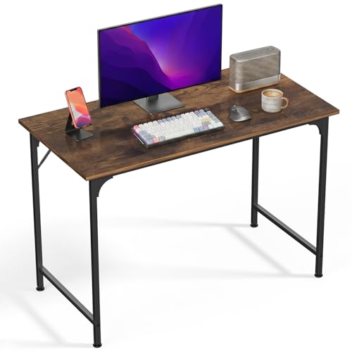 40 inches Computer Desk, Modern Writing Desk, Simple Study Table, Industrial Office Desk, Sturdy Laptop Table for Home Office, Vintage - color: Brown, size: 40 inch