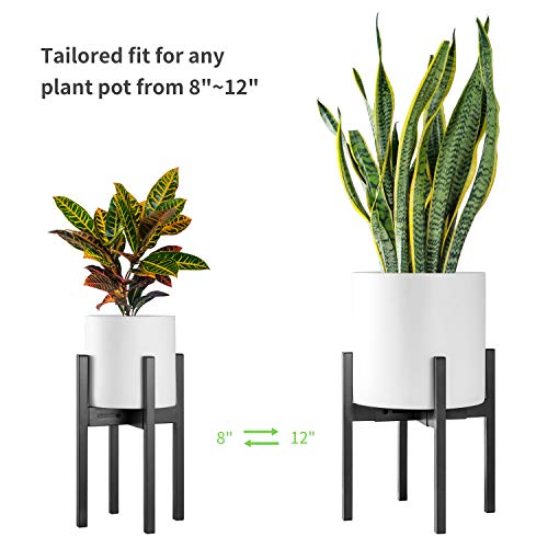 FaithLand Plant Stand, Adjustable Size Fits 8 9 10 11 12 Inches Plant Pot, Metal Planter Stand, Mid Century Expandable Plant Holder Indoor Outdoor, Adjustable Width: 8”-12” - Easy Assembly - size: Fits all pots between 8" and 12"