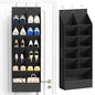 over the Door Shoe Organizer, Hanging Shoe Organizer with 15 Large Deep Pockets, Narrow Shoe Rack for Door Hanging Boots Storage, Dorm Room Essentials, Black, 11 Grid