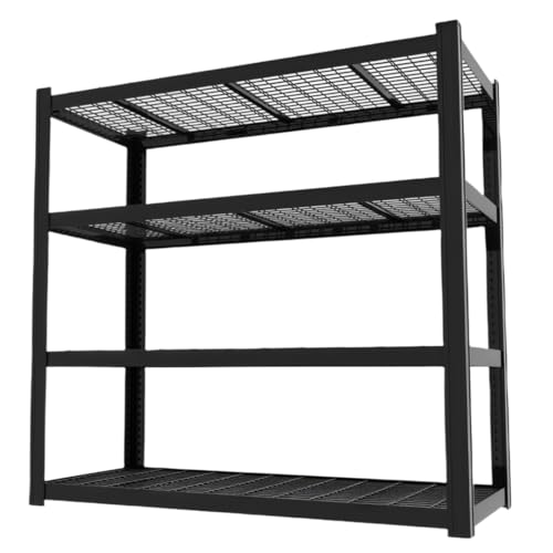 71" Wide Garage Shelving Unit, 71" W x 24" D x 71" H, Heavy Duty Garage Storage Shelves, 8000 LBS Capacity, Industrial Adjustable Shelves for Basement Warehouse - size: 4T 71" W x 24" D x 71" H