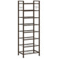 usikey 8 Tiers Narrow Shoe Rack 16-24 Pairs, Sturdy Metal Tall Shoe Rack with 4 Hooks, Slim Shoe Storage Organizer with Metal Shelf, Space Saving Vertical Shoe Shelf for Closet Entryway, Bronze - color: 8 Tier ( 17.9 X 11 X 55.5 Inches)-bronze