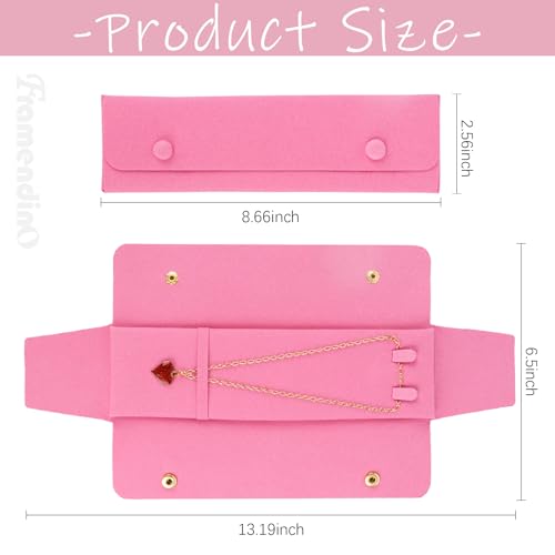Framendino, 6 Pack Velvet Necklace Case Traval Jewelry Bag Organizer Pouch Holder Box for Women Storage Bridesmaid Wedding Peach Pink - color: Pink 2