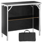 VEVOR Folding Portable Bar Table, Tradeshow Podium Table for Indoor, Outdoor, Party, Picnic, Exhibition, Includes Carrying Case, Storage Shelf and Black Skirt, 38.39" x 15.16" x 34.25" - size: 38.39 INCH