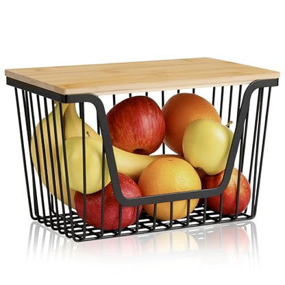 1 Pack Fruit Basket for Kitchen Counter, Stackable Pantry Organizers Storage, Large Wire Storage Basket Suitable for Storing Fruits, Onions, Potatoesand Vegetables - size: 1PACK