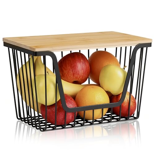 1 Pack Fruit Basket for Kitchen Counter, Stackable Pantry Organizers Storage, Large Wire Storage Basket Suitable for Storing Fruits, Onions, Potatoesand Vegetables - size: 1PACK