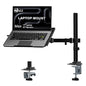 WALI Laptop Desk Mount for 17 inch Notebook, Adjustable Single Monitor Arm with Laptop Holder for 32 inch Screen, Laptops Stand with Ventilated Tray, Up to 22 lbs, (M00LP), Black - size: Single, style: Adjustable Desk Mount