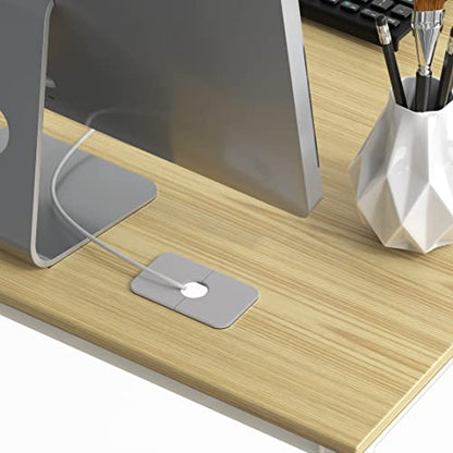 SHW Mission 55 x 60 Inches L-Shape Home Office Computer Desk, Oak - color: Oak, size: 55-Inch L-Shaped