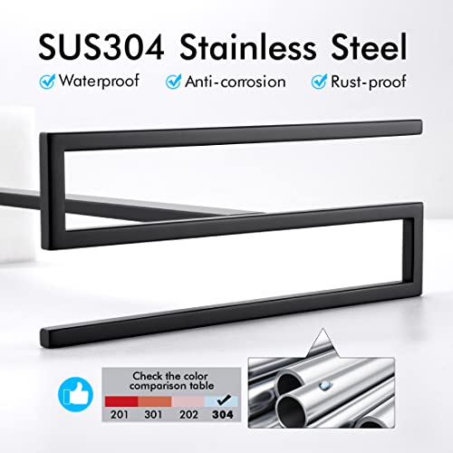 KES Black Hand Towel Holder, Free Standing Towel Rack Towel Stand S-Shape with Marble Base for Bathroom Countertop SUS304 Stainless Steel Matte Black, BTH223-BK - color: Matte Black