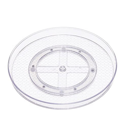 Amazon Basics Clear Lazy Susan Turntable Organizer for Organization, 12-Inch (Pack of 8) - size: 12" Diameter, 2 Tier, 8-Pack
