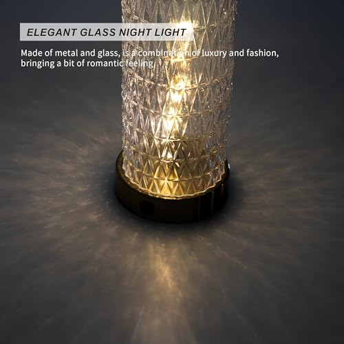 Oneach 27.75” Table Lamps Set of 2, Gold Modern Bedside Lamp with LED Night Light, USB A+C, Glass Lamps for Living Room, Bedroom, Nightstand, Office, End Table (2 Bulbs Included) - color: Gold - White Shade