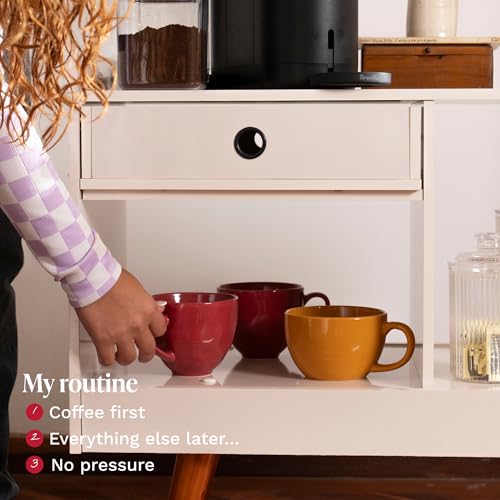 Boahaus Coventry Coffee Bar Cabinet with Drawer and Open Shelves – Space-Friendly Coffee Station Table