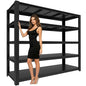 5 Tier Heavy Duty Garage Shelving Units, 5000 lbs Capacity Adjustable Metal Storage Shelves, 84" H x 55" W x 24.05" D Steel Utility Racks for Garage, Warehouse, Basement