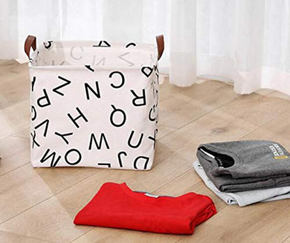 Square Storage Basket Canvas Collapsible Organizer Bins for Book, Nursery, Kid's Toys, Closet & Laundry, Gift Baskets(Letter) - color: Letter