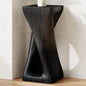 Merax Twist Shape MGO Accent Side Table, Unique Modern End Table with Wide Pedestal & Tabletop, Small Drink Tables for Living Room, Bedroom Night Stand Bedside Table, No Assembly Required, Black - color: Black, size: Twist Shaped