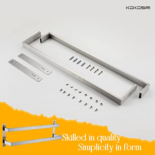 KOKOSIRI Bath Towel Bars Bathroom 2-Tiers Ladder Towel Rails 24-Inch Towel Holders Wall Mounted Towels Shelves Rack Brushed Stainless Steel, B5008BR-L24 - color: Brushed Nickel, size: 24-Inch