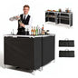 VEVOR Folding Portable Bar Table, 2 pcs, 38.6 x 15.2 x 34.3 in, with Carry Bag, Storage Shelf, Detachable Skirt, Quick and Easy Setup, Foldable Mobile Bartending Station for Events, Party, Tradeshow - size: 38.6 x 15.2 x 34.3 inches