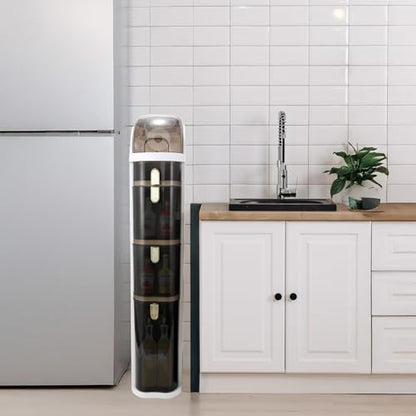 Bathroom Floor Cabinet/Narrow Bathroom Storage Cabinet | Mobile and No Installation Required, Perfect for Small Space Laundry Rooms, Toilet Areas and Living Room Gaps - size: 4-Tiers