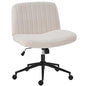 OLIXIS Criss Cross Chair with Wheels, Vanity Chair, Home Office Desk | Wide Seat Armless, Furry Teddy Fleece, Height Adjustable Swivel Rolling, Home Computer Task Seat, Bedroom Study, Beige Teddy - color: Beige Teddy