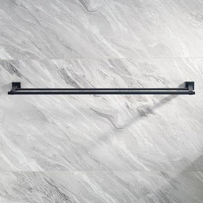 Miyili Matte Black Double Bath Towel Bar 36-Inch Stainless Steel Hand Towel Rack for Bathroom Wall Mount, A02B90B - color: Matte Black, size: 36-Inch