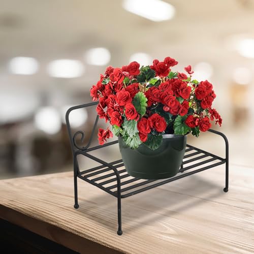 DOITOOL Iron Chair-Shaped Plant Stand, Small Metal Plant Stand, Rustproof Flower Pot Holder for Planter Indoor Outdoor Patio Garden Decor