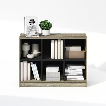 Furinno Basic Book Shelf, 3x2 Bookshelf, Cube Organizer Cabinet Bookcase with Shelf Storage, 11.9 x 31.6 x 23.6, for Living Room, Bedroom, Home Office, French Oak - color: French Oak