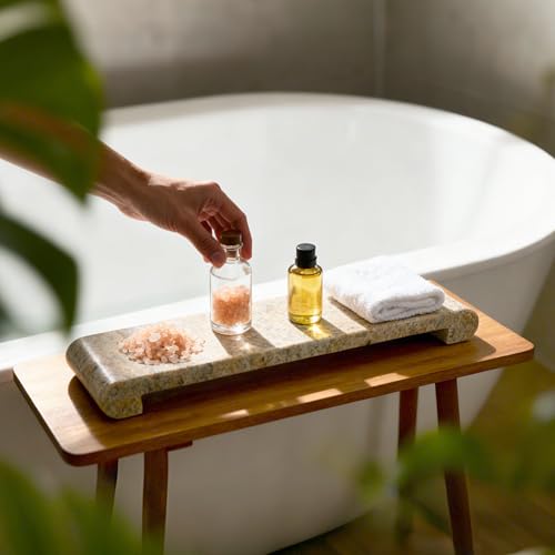 Marble Tray Pedestal Stand, 16"x4" Marble Vanity Tray with Feet for Bathroom Counter Kitchen Sink, Rectangular Stone Riser for Soap Dispenser Perfume Jewelry Display Stand(Kashmir Gold) - color: Kashmir Gold