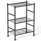Abiglifty Storage Shelves, 3-Tier Metal Shelving, Wire Shelving with Adjustable Leveling Feet, Shelf Organizer for Bathroom, Closet, Garage - size: 3 Tier