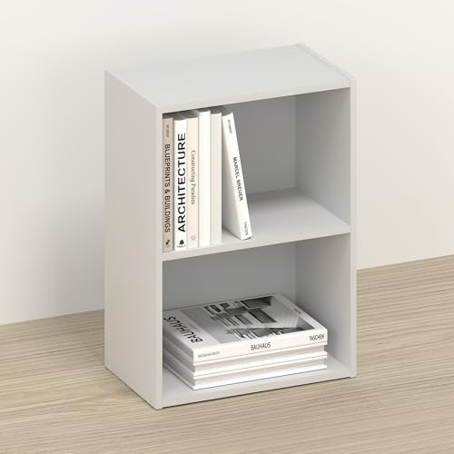 Toki 2-Tier Book Shelf, Bookcase, Bookshelf, 9 x 16 x 21 Inches, for Home Office, Living Room,White - color: White, size: 2-Tier