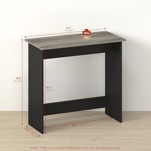 Handa 32 Inch Computer Small Desk, Classroom Home Office Bedroom Wooden Table, Dark Limed Oak/Black - color: Dark Limed Oak/Black