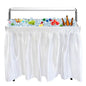 CDEN 4 ft ice Cooler Table, Outdoor Folding ice Table, Portable Cooler Table, ice Table, with Sink and Drain, with Removable Skirt (White) - size: WHITE