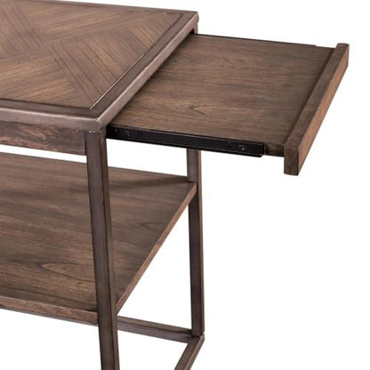 Liberty Furniture Jamestown Wood Top Chair Side Table with Pull Out Tray for Living Room - Tobacco - size: Chair Side Table