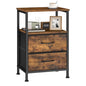 SONGMICS Nightstand, Bed Side Table, End Table with 2 Drawers | 1 Open Shelf, Industrial, Rustic Brown, BELLAH Collection ULGS052K101S - color: Rustic Brown, style: 2 Drawers-1Pc