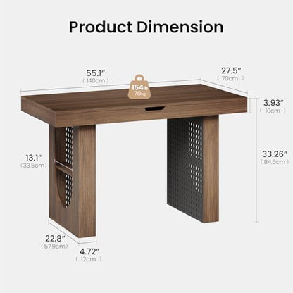 55" Convertible Computer Desk, 2-in-1 Flip-Top Desk & Dining Table with Hidden Storage, Built-in Power Strip, Pegboard, Soft-Close Gas Spring, Space-Saving for Small Apartment, Black Walnut - color: Black Walnut