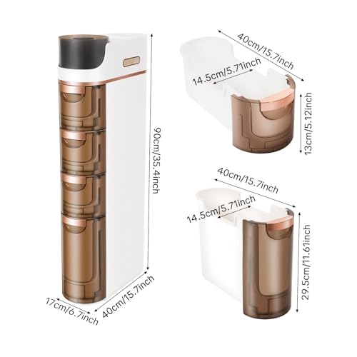 4-Drawer Narrow Slim Storage Cart, Rolling Cart With Drawers,PP Material Waterproof Moisture-Proof, Silent Wheels Top Rotatable Box, Transparent Drawers No Assembly, Bathroom Bedroom