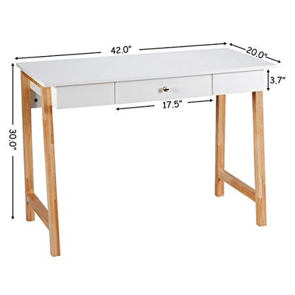 Tangkula Computer Desk with Storage Drawers, Makeup Vanity Table, Writing Study Desk for Home Office, Dressing Table