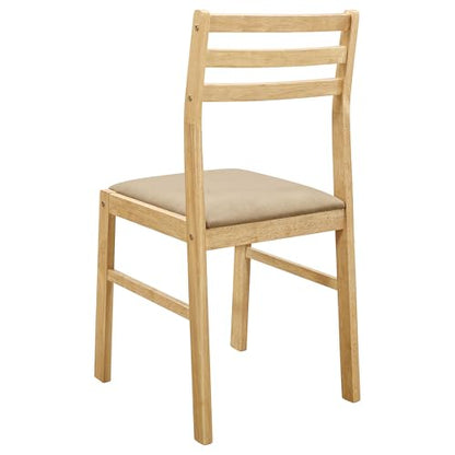 Coaster Home Furnishings 3-Piece Round Wood Dining Room Set Drop Leaf Extension Table Ladder Back Side Chairs Upholstered Seat Cushions Beige and Natural 130006
