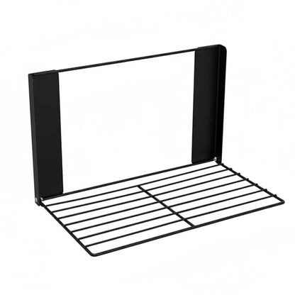 LEQ Clothes Drying Rack Magnetic Folding Shelf for Clothes and Towels, Magnet Rack Mount on Washing Machine Fridge, Durable Folding Rack for Laundry Room Bathroom Kitchen,Black - color: Black